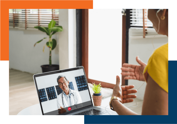 Missionary with child on a video call to a doctor, this is free with our international medical insurance